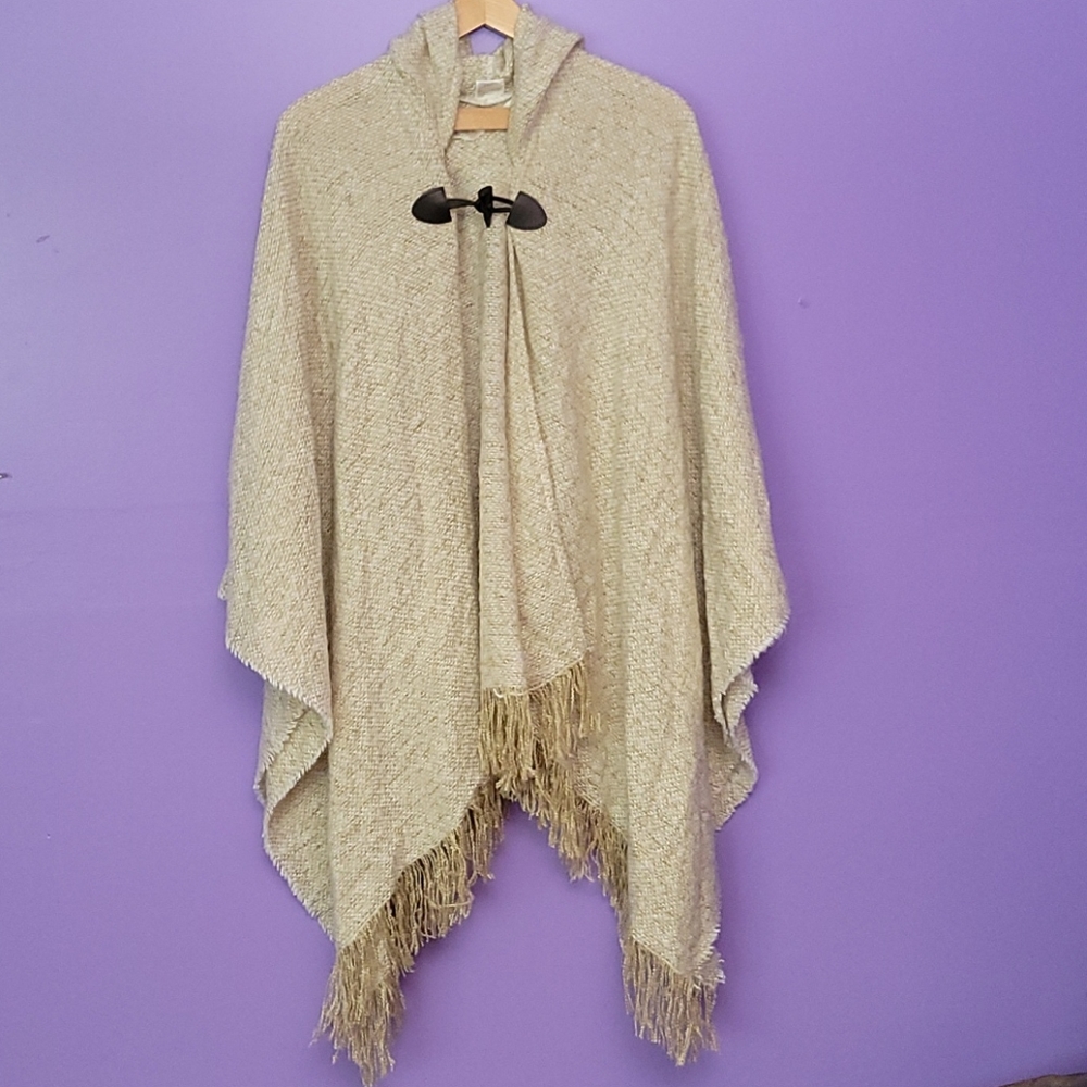 Tan Shawl with hood